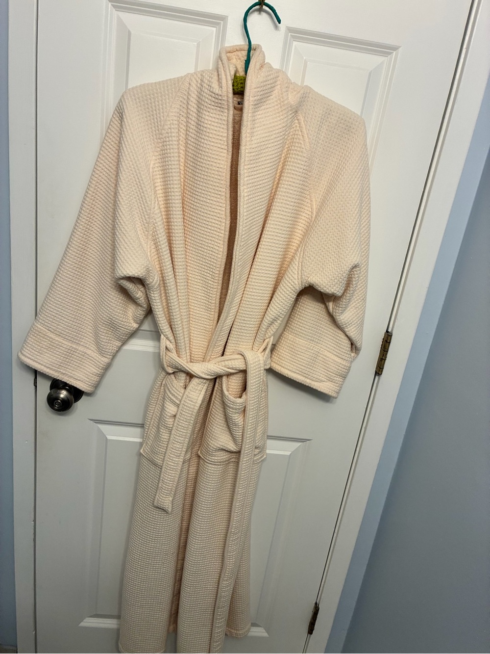 Cream Waffle Weave Bath Robe - Plush Comfort